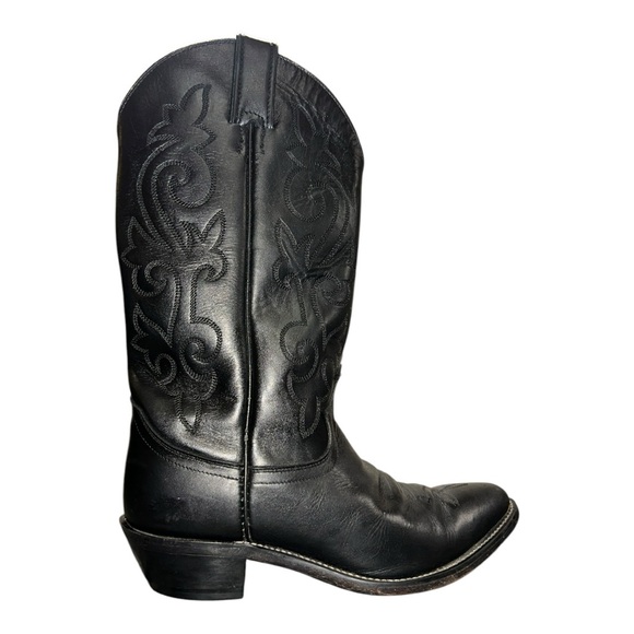 Justin Boots Shoes - JUSTIN Women's Western Vintage Beautiful Leather Black Cowboy Boots Size 9
